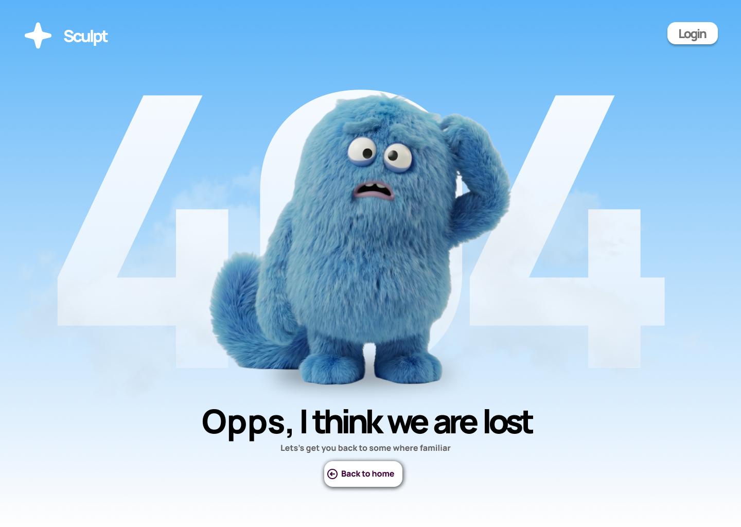 Modern 404 page UI screenshot